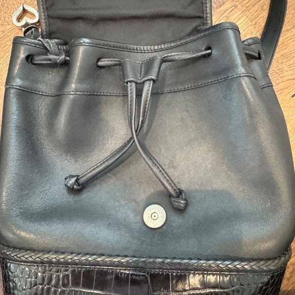 Brighton Vintage Monica Two Toned Leather Backpack A364587 Bag Croc Embossed main image 5